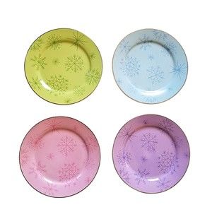 Boxed Set of 4 Rosanna CIB 8” Salad Dessert Plates Winter Wonderland Snowflakes